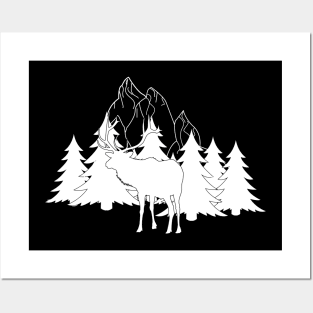 Deer Mountain Forest Hiking Posters and Art